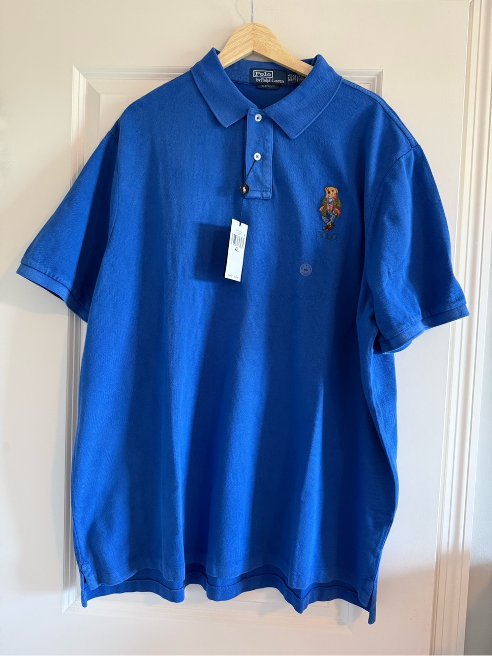 Polo Ralph Lauren Men Blue Vintage Classic Fit Polo Bear polo Shirt  XXL New